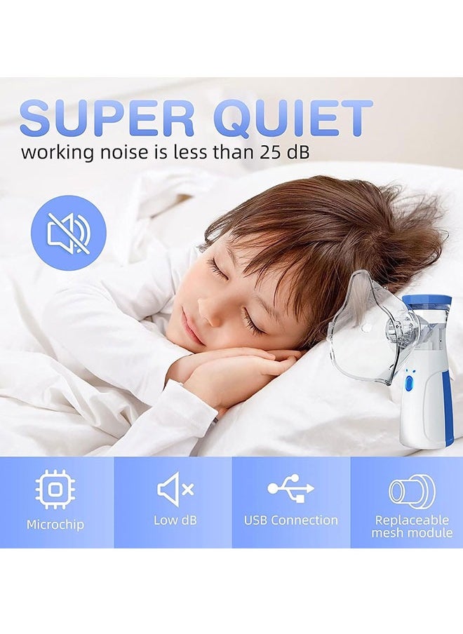 Portable Nebulizer Machine Mini Vaporizers USB Rechargeable Handheld Mesh Inhaler Two Ways To Use For Adults And Children
