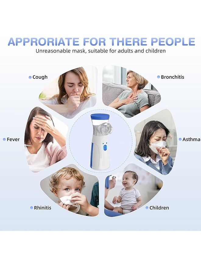 Portable Nebulizer Machine Mini Vaporizers USB Rechargeable Handheld Mesh Inhaler Two Ways To Use For Adults And Children