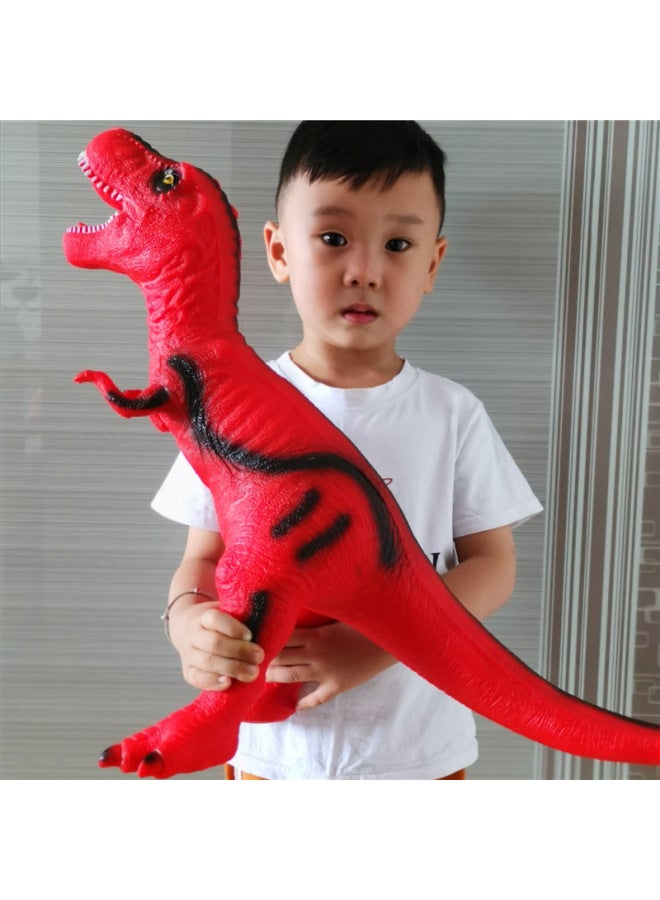 Super Large Simulation Soft Glue Dinosaur Toy Animal Model Triceratops Toy Boy Gift Children Gift-Color:Giant Red Ox-horned Dragon (with Call) - Image 4