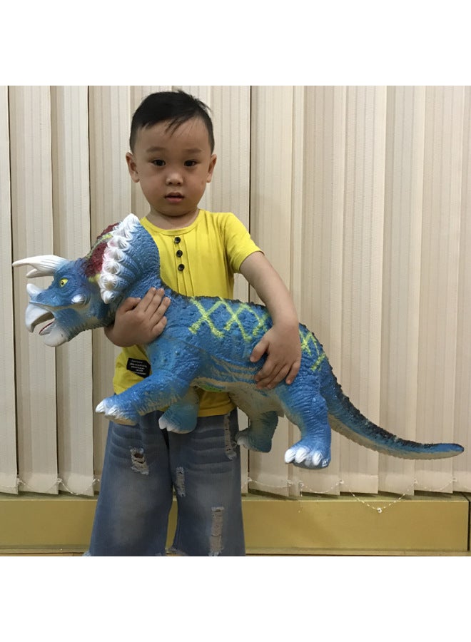 Super Large Simulation Soft Glue Dinosaur Toy Animal Model Triceratops Toy Boy Gift Children Gift-Color:Giant Red Ox-horned Dragon (with Call) - Image 2