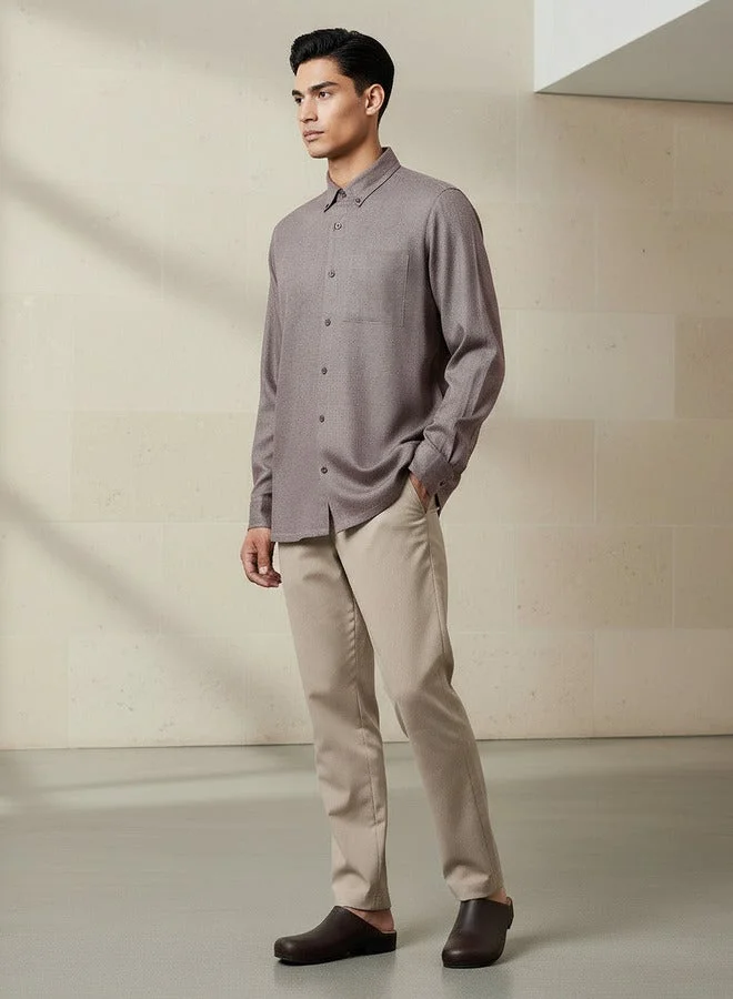 سبلاش فيڤ Men Regular Fit Collared Long Sleeves Shirt