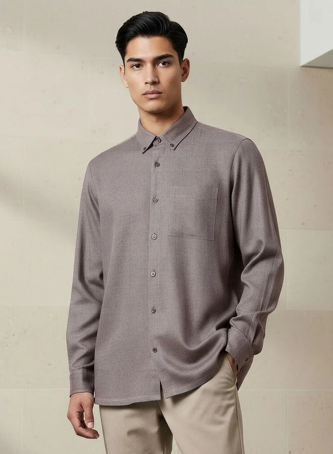 سبلاش فيڤ Men Regular Fit Collared Long Sleeves Shirt