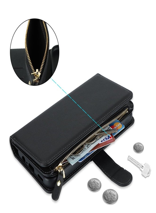 Jaorty for Google Pixel 8 Pro Phone Wallet Case for Women with Card Holder,Crossbody Pixel 8 Pro Case with Strap Lanyard,Zipper Pocket Magnetic Flip Leather Pixel 8 Pro Case,6.7" Black - Image 5