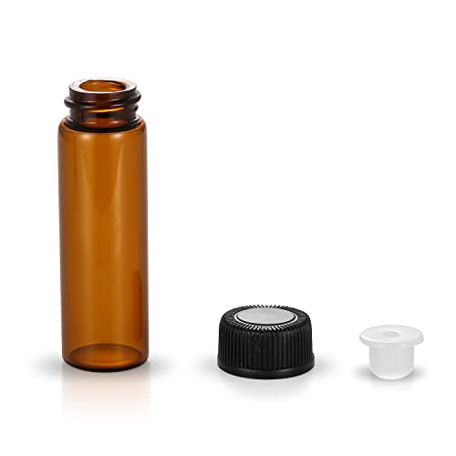 ZbFwmx 12 Pack Set Brown Screw Cap Glass Bottle Small Mini Empty Oil Amber Vial (5ml) - Image 4