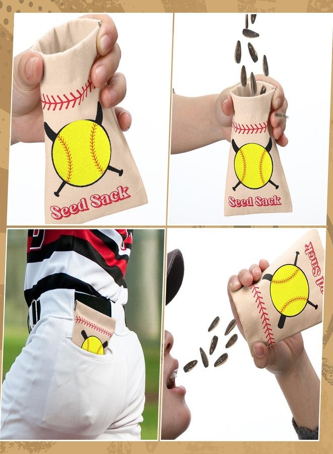 Bulyoou 6 Softball Seed Sack Bags for Team Gift Seed Sack Personalize Sport Pouch Coin Purse Original Gift Bags for Softball Field Team Senior Night Party Favors - Image 3