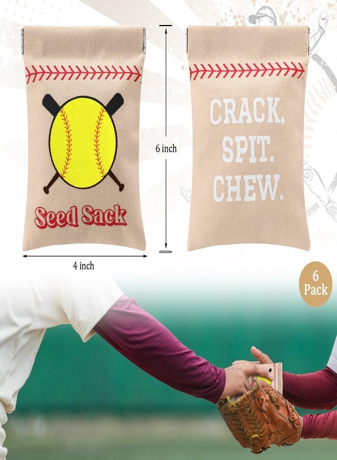 Bulyoou 6 Softball Seed Sack Bags for Team Gift Seed Sack Personalize Sport Pouch Coin Purse Original Gift Bags for Softball Field Team Senior Night Party Favors - Image 2