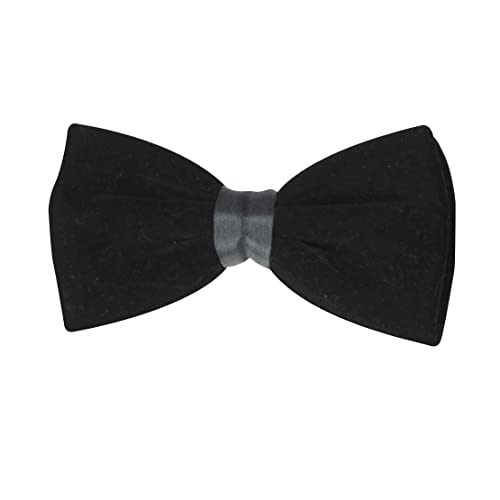 Peluche Solid Essentials Black Velvet Bow Tie - Image 1