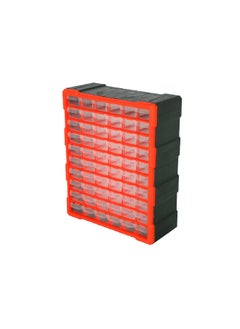 Tactix 60-Drawer Compact and Durable Plastic Storage Box Black and Orange 48.5 x 38.5 x 16 cm 320638  - Image 2