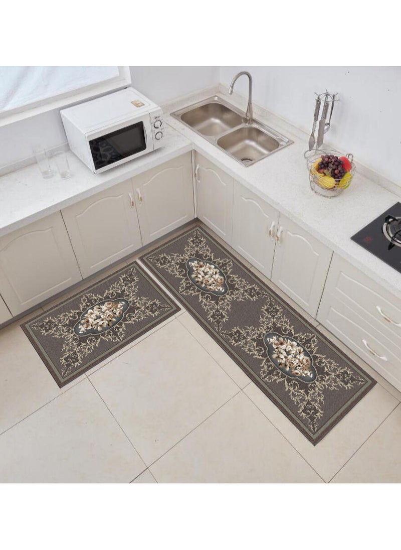 FASHION HOME Set of 2 Kitchen Mats Floor Rug Home Decor Accessories Non Skid Washable  - Image 1