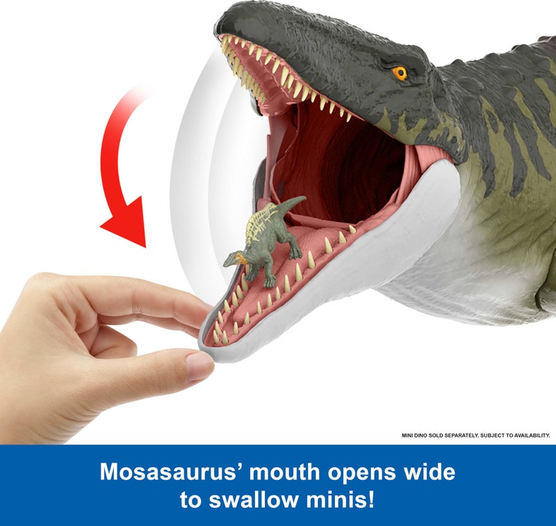 JURASSIC WORLD Jurassic Mattel World Rebirth Super Colossal Mosasaurus Action Figure, Dinosaur Toy with 2 Attack Actions, Movie-Accurate & Posable - Image 3