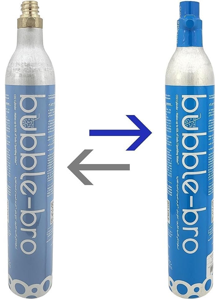Bubble-Bro 60L CO2 Cylinder Refill Exchange - Exchange Empty Cylinder with a Full Cylinder | 410g Food-Grade CO2, Compatible with Soda Machine & Other Standard EU/US 60L Soda Makers - Image 3