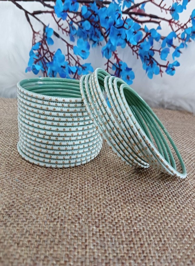 Efulgenz Indian Bangles Set Bollywood Plain Metal Bangle Bracelets Costume Jewelry for Women (48 Pcs), Size 2.6 - Image 2