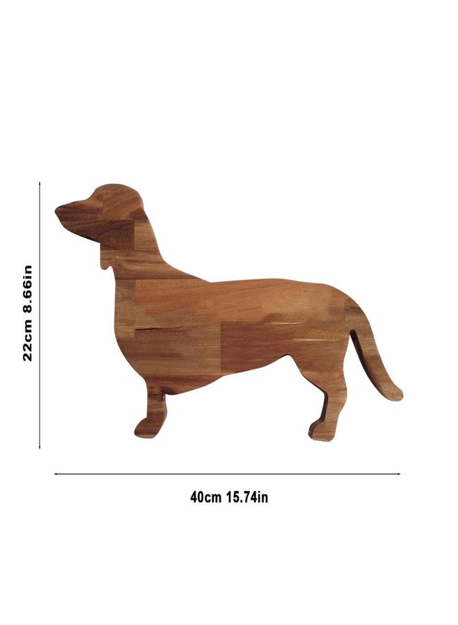 Heiboa Small Wood Charcuterie Cheese Board, Set of 2 Dachshund Dog Shaped Solid Acacia Wood Serving Board Serving Platter Wooden Tray Dinner Plates Novelty Kitchen Gifts - Image 3