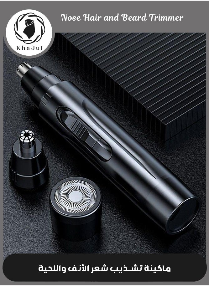 KHAJUL Ear and Nose Hair Trimmer Clipper for Men & Women, USB Rechargeable Professional Eyebrow Trimmer, Painless Facial Hair Remover, Washable Facial Hair Razor Shaver (Black)  - Image 1