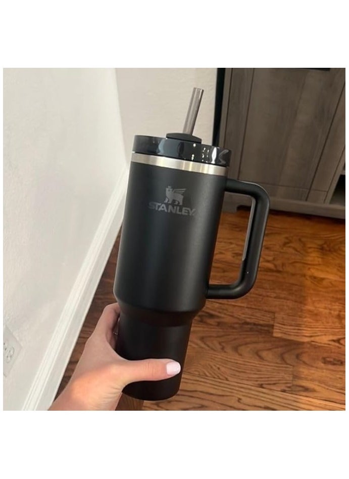 Stanley - Stanley Quencher H2.0 Flowstat Vacuum Insulated Stainless Steel Tumbler with Lid and Straw for Water, Iced Tea, Coffee, Smoothies and More, Black 2.0, 1.18 L - Image 1