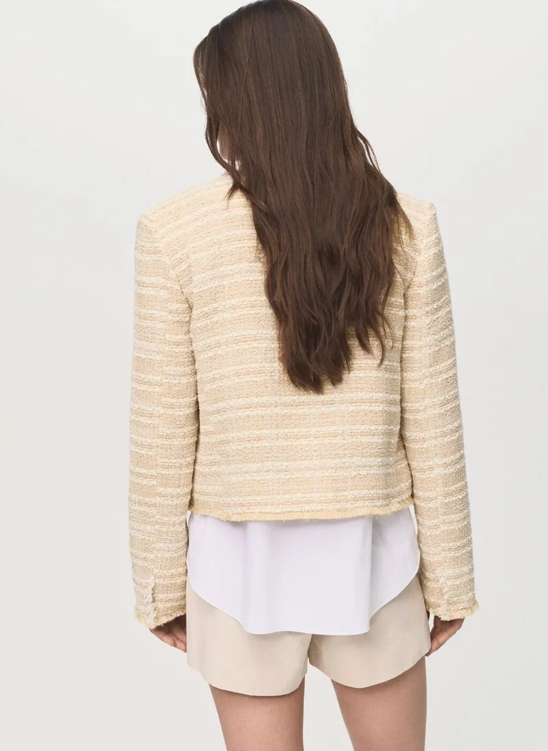 MANGO Tweed jacket with jewel buttons