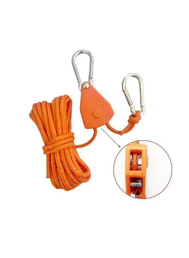 6pcs Orange Reflective Windproof Tie Down Ropes with Ratchet Tensioner 157.48inch - Image 5