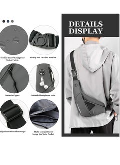 واي آند دي Sling Bag Man Crossbody, Mens Shoulder Crossbody Chest Classic Slim Backpack Multipurpose Daypack Left-hand  - Image 3