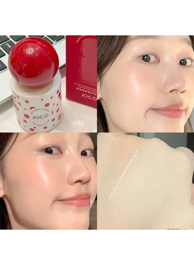 JOCO VELVET NEW SILKY LIQUID FOUNDATION . LONG LASTING - NATTURAL MATTE -NO 02- 40ml - Image 2