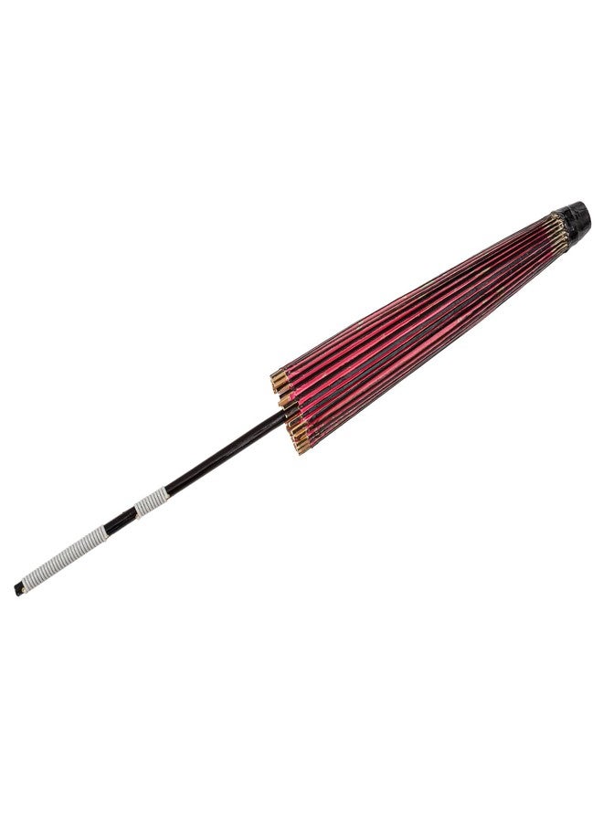 ذاي كوليكتبلز مظلة ورقية كلاسيكية صينية الطراز الآسيوي من THY COLLECTIBLES مقاس 33 بوصة بمقبض طويل وطبعة زهور لحفلات الزفاف والتصوير الفوتوغرافي والأزياء التنكرية والديكور والمناسبات (لون وردي) - Image 3