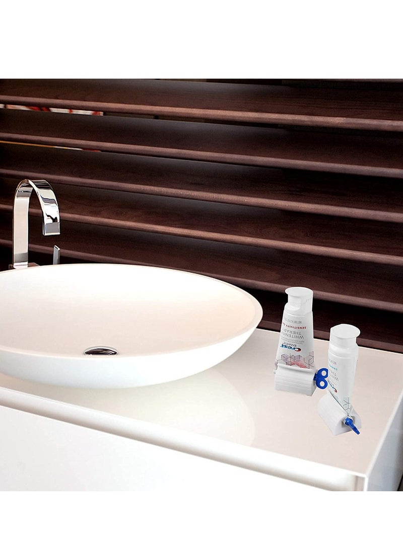 Barakah Tube Toothpaste Squeezer, 3 Pieces with Rolling Toothpaste Holder Toothpaste Dispenser Set Dust-Proof, Holder Rotating Squeezing Toothpaste Artifact Dispenser for Bathroom Blue - Image 4