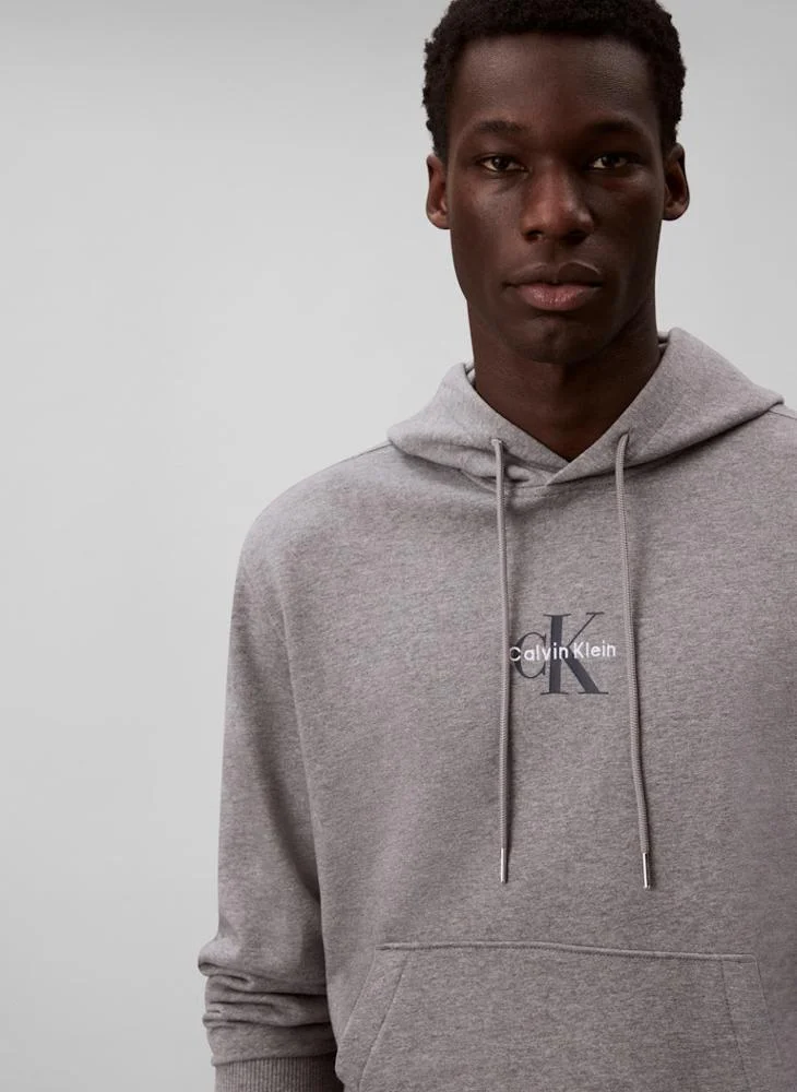 Calvin Klein Jeans  Cotton Terry Monogram Hoodie for Men | Best Price UAE