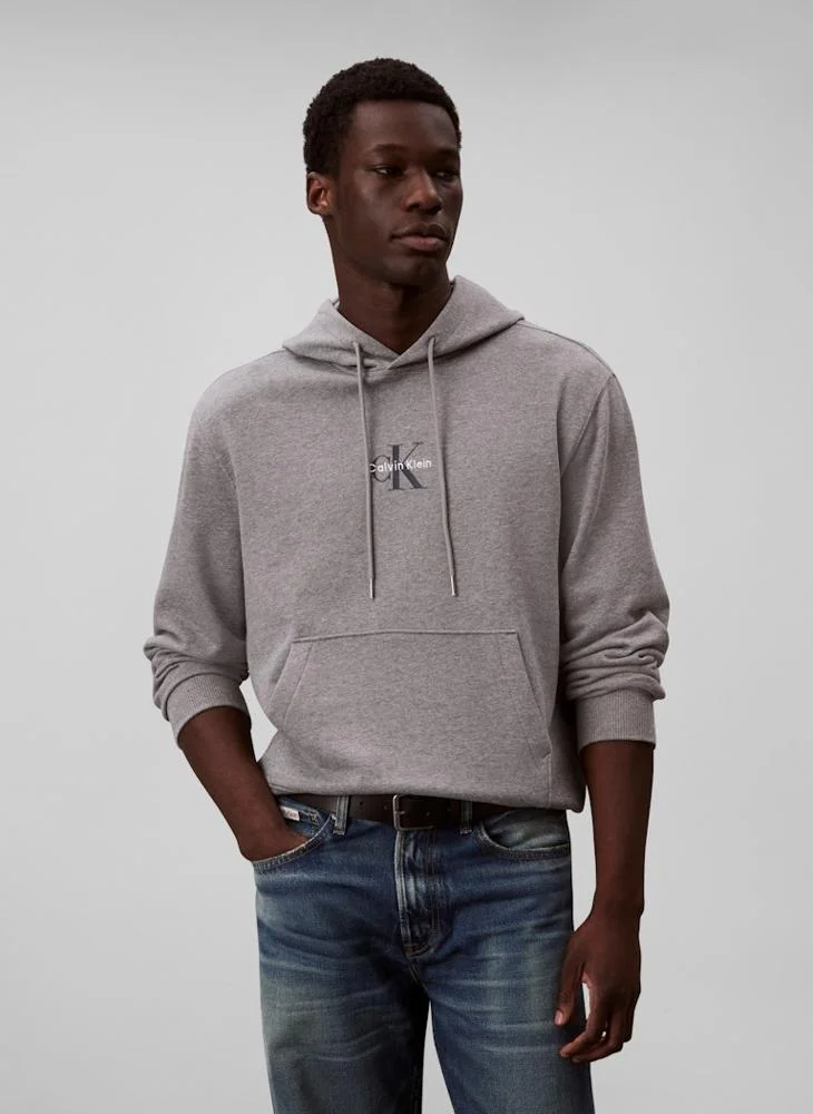 Calvin Klein Jeans  Cotton Terry Monogram Hoodie for Men | Best Price UAE