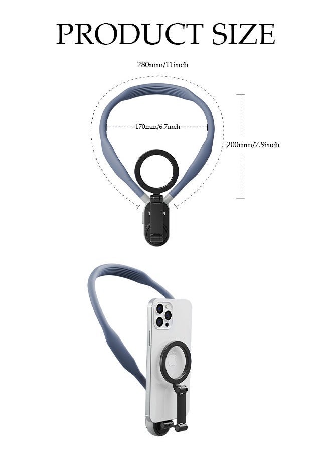 Magnetic Neck Mount for Mobile Phone Compatible Cell Phone Neck Holder Vlog Selfie Mount Hand Free Chest Stand for iPhone 15 14 13 12 Series Android Phones  - Image 4