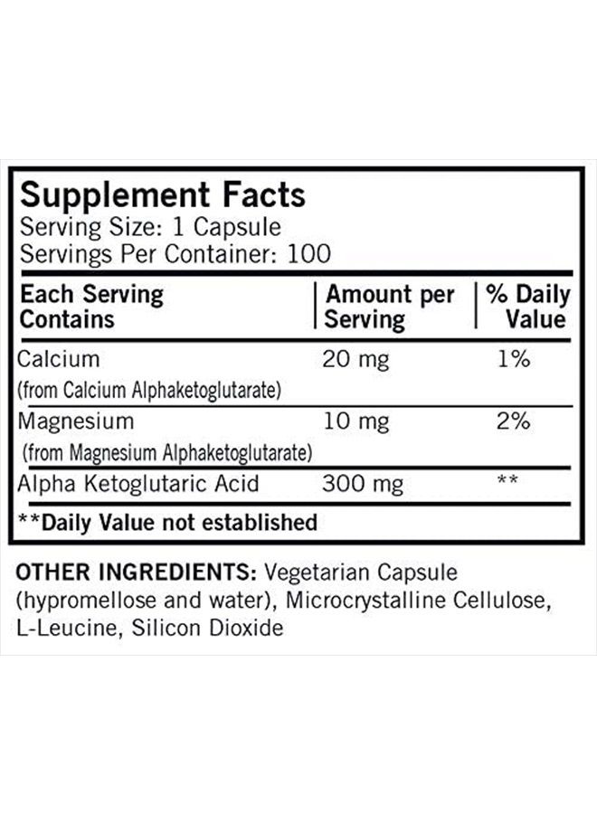 Kirkman Alpha-Ketoglutaric Acid 300 mg - 100 Capsules - Supports Metabolism - Helps Maintain Strong Bones - Hypoallergenic - Image 2