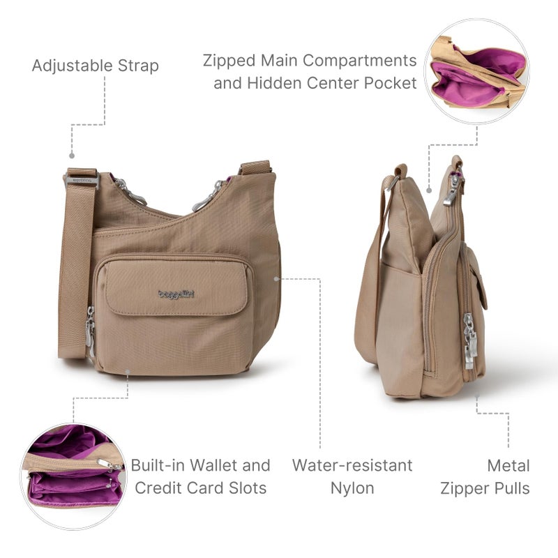 Baggallini womens Criss Cross Handbags, Beach, One Size US - Image 3