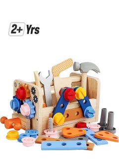 YelaJoy Wooden Tool Set, For Kids 2–5-Year-Old,24PCS Educational STEM Toys, Toddler Toys Construction Preschool Learning Activities  - Image 1
