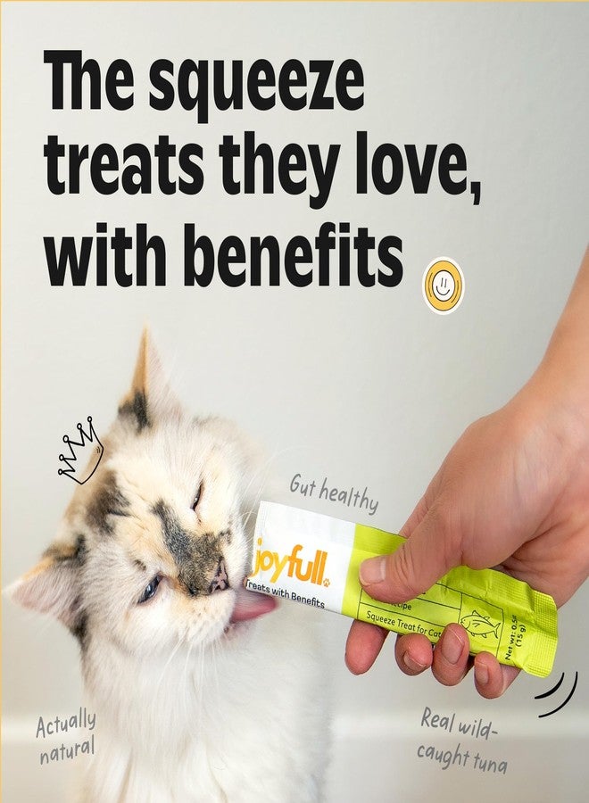 Joyfull Lickable Cat Treats with Prebiotics – Wild-Caught Tuna Squeeze Treats – Supports Digestive Health – 24 Tubes (0.5 oz Each) - Image 2