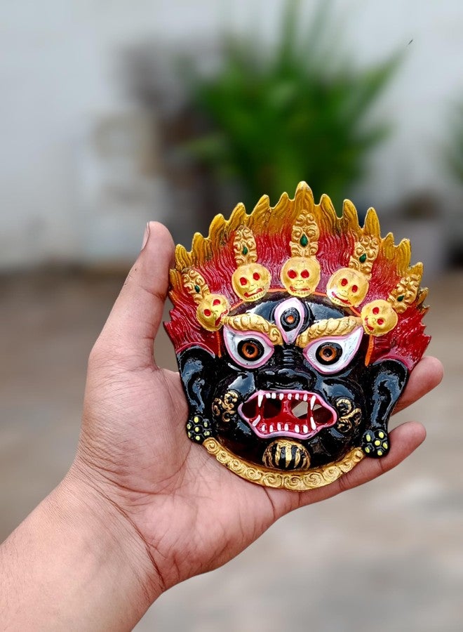 FLAIMYST 5.5 inche Metal Black Nazar Battu for Home Entrance Door hanging Evel Eyes Protuction Mahakal Face Mask Nazar Battu Spiritual Protection with Stylish Design to Home Shop & Office - Image 4