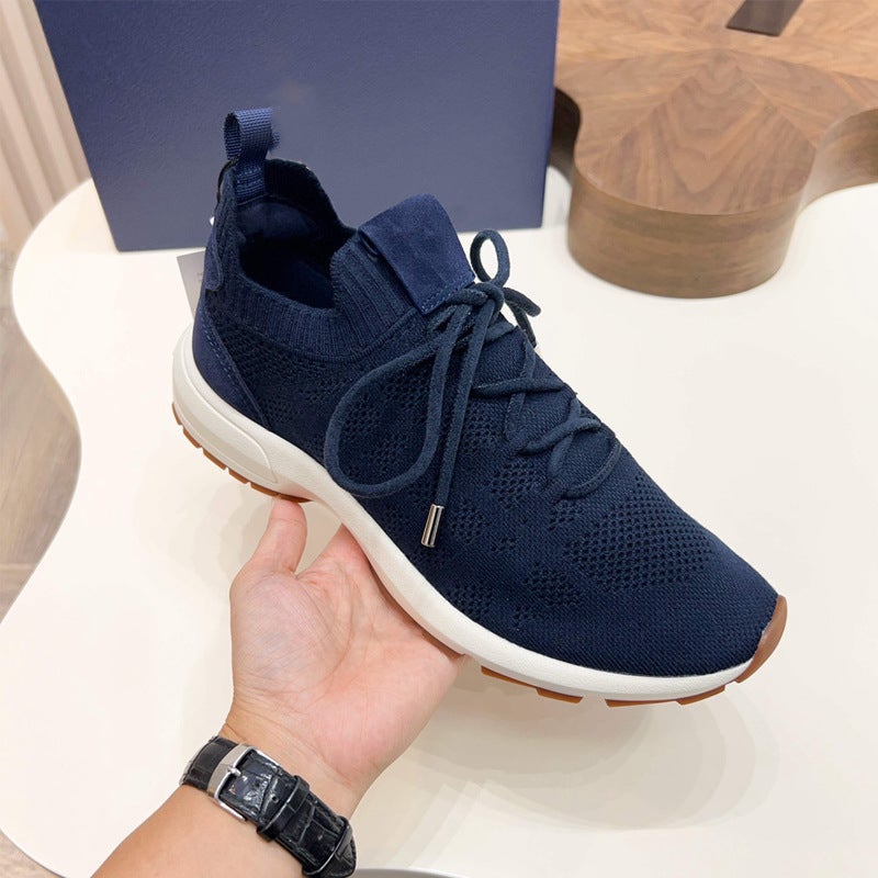 Men's Breathable Knitted Casual Shoes - Image 1