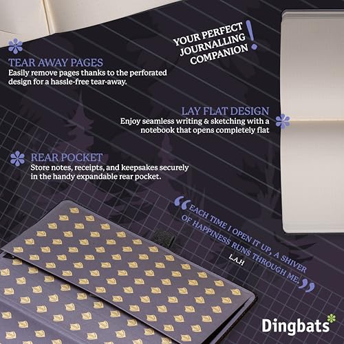 Dingbats* Notebooks Dingbats* Wildlife Grid Journal Notebook A5 - Vegan Leather Hard Cover, Ideal for Work, Travel - Pocket, Elastic Closure, Bookmark - Image 5