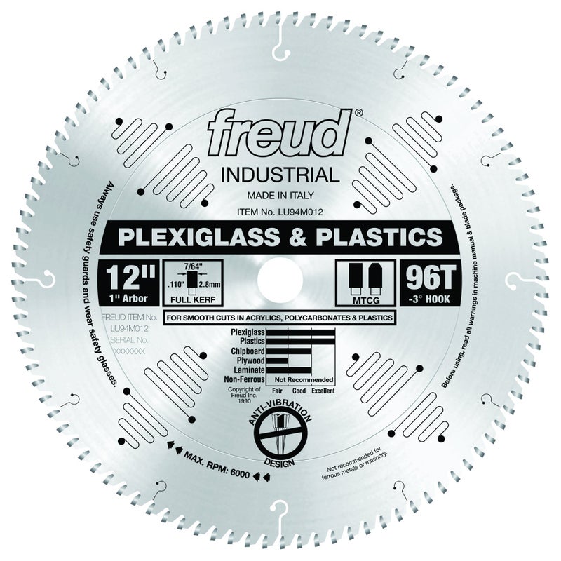 Freud LU94M012: 12" x 96T Plastic Blade - Image 1