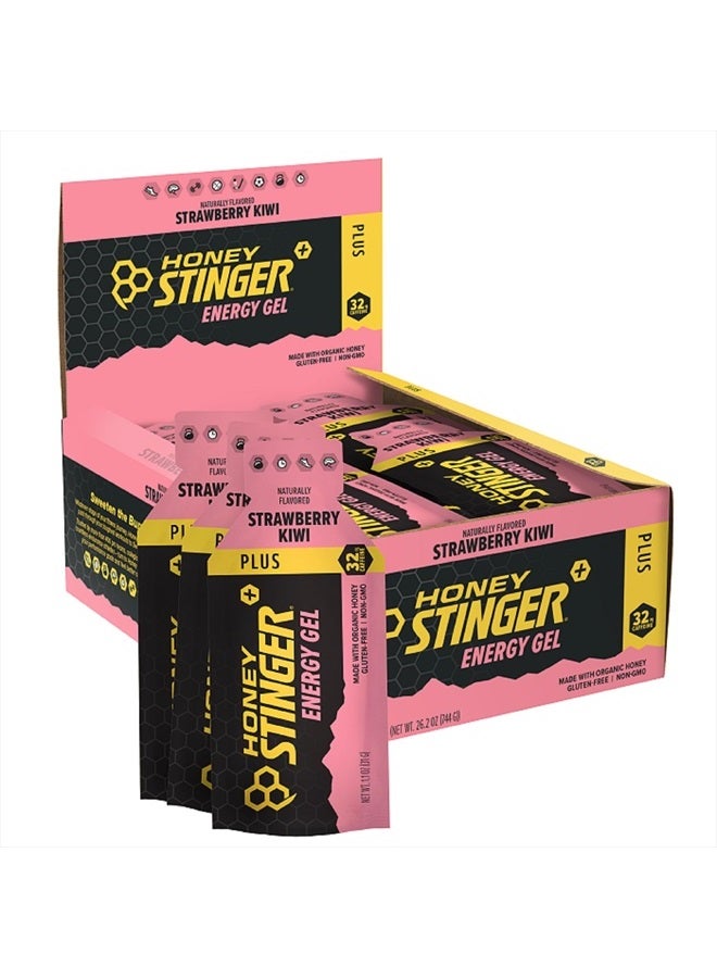 Honey Stinger Strawberry Kiwi Energy Gel | Caffeinated & Gluten Free with Organic Honey | For Exercise, Running and Performance | Sports Nutrition for Home & Gym, Pre and Mid Workout | 24 Pack - Image 1