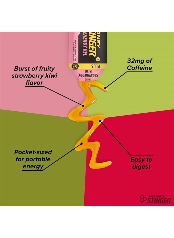 Honey Stinger Strawberry Kiwi Energy Gel | Caffeinated & Gluten Free with Organic Honey | For Exercise, Running and Performance | Sports Nutrition for Home & Gym, Pre and Mid Workout | 24 Pack - Image 4