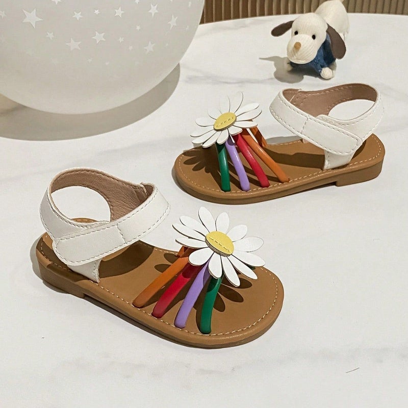 Children'S Sandals Cute Little Girl Sunflower Soft Bottom Kidsren'S All-Match Beach Sandals - Image 4
