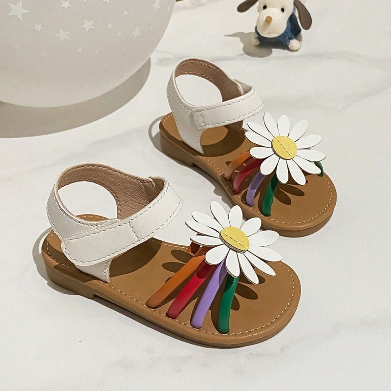 Children'S Sandals Cute Little Girl Sunflower Soft Bottom Kidsren'S All-Match Beach Sandals - Image 3