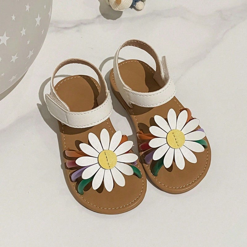 Children'S Sandals Cute Little Girl Sunflower Soft Bottom Kidsren'S All-Match Beach Sandals - Image 2