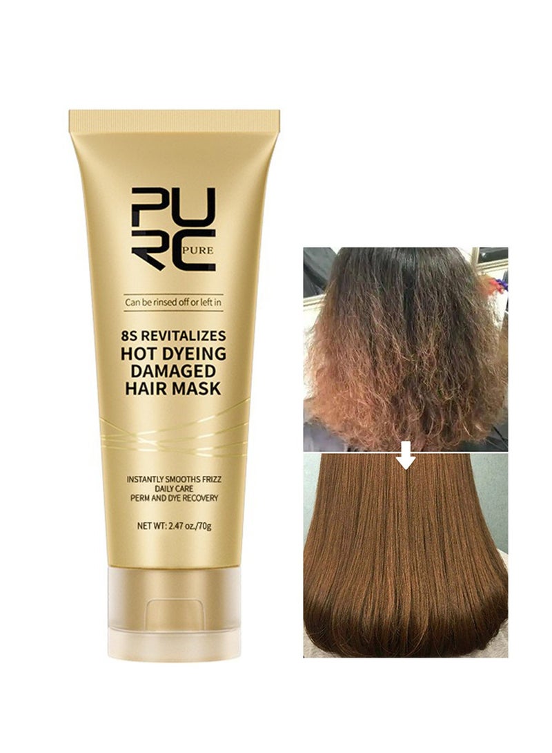 PURC 8s Revitalizes Hot Dyeing Damaged Hair Mask, Deep Conditioning Hair Mask, Hair Daily Care Perm and Dye, Hair Repair Treatment for Damaged Hair, Instantly Smooths Frizz 70g - Image 1