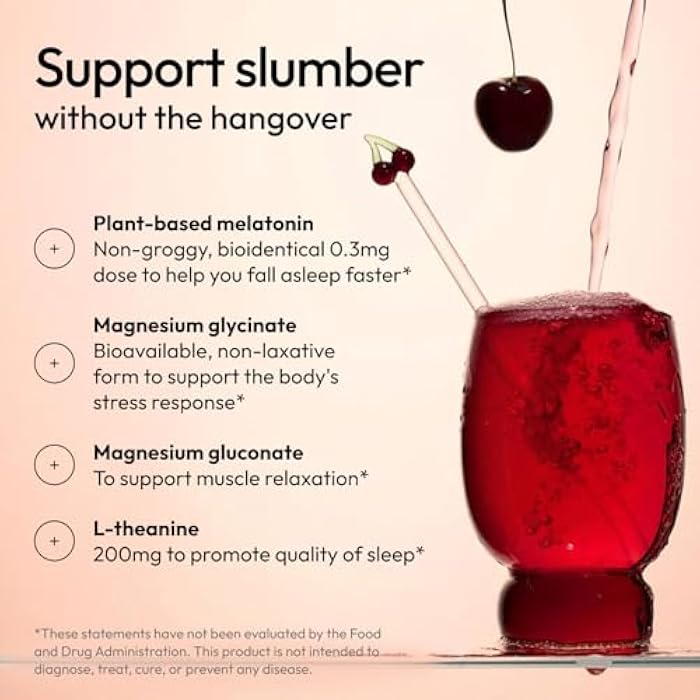 Moon Juice Sleepy Magnesi-Om - Sleep Supplement Powder with Magnesium Glycinate, L-Theanine & Plant-Based Melatonin, Sugar-Free Bedtime Drink Mix for Deep Sleep w/o Grogginess, Cherry, 35 Servings - Image 3