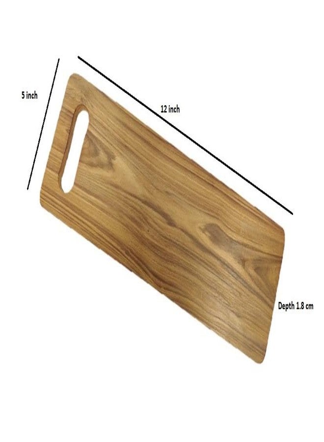 ARMAN SPOONS Wooden Chopping Board Teak Wood Chop/Cutting Board | Reversible | Anti-Bacteria - for Fruits and Vegetables, Chopping Board for Kitchen with 1 Year Warranty (Small) (12x5 inch) - Image 2