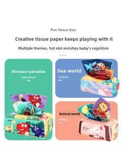 Generic Direct Baby Toys Tear-proof Tissue Box Tissue Finger Exercise Soothing Baby Cloth Book Cross-border-Color:Animal/3 Silk Scarves +3 Ringing Paper  - Image 4