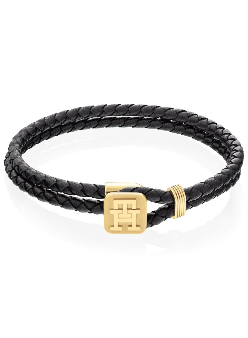 TOMMY HILFIGER TH JEWELRY MONOGRAM LEATHER MENS LEATHER BRACELET - 2790531 - Image 3