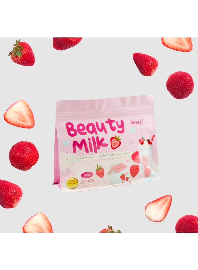 دير فيس مشروب دير فيس بيوتي ميلك بالفراولة والكولاجين 500غرام - Image 1