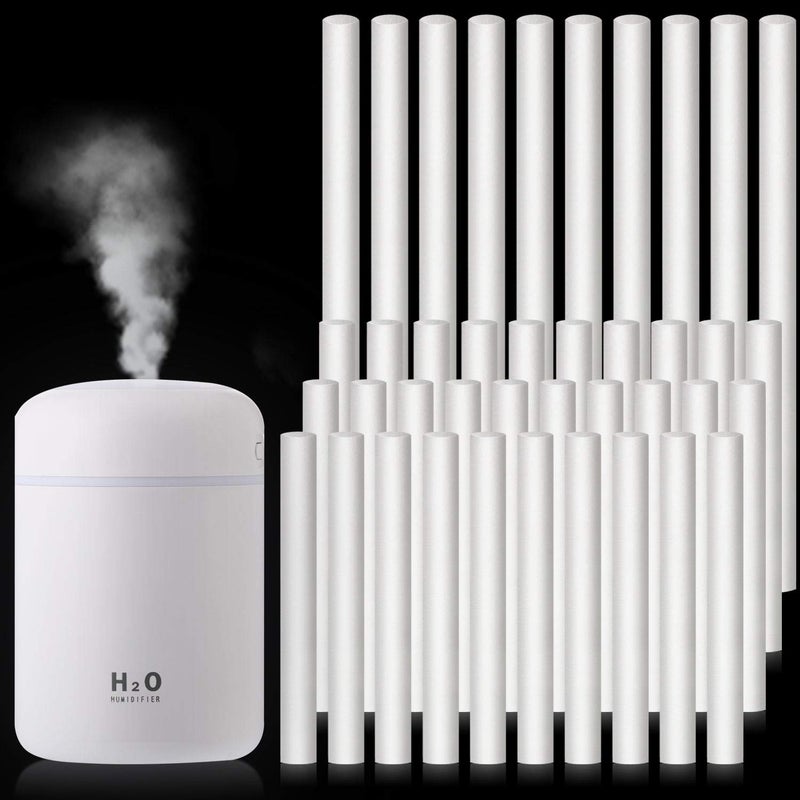 BOAO 40 Pieces Humidifier Sticks Cotton Filter Refill Sticks Wicks Replacement for Portable Personal Diffuser USB Powered Mist Humidifiers in Office Home Bedroom, 2 Sizes with 5.3 Inch 2.7 Inch  - Image 1
