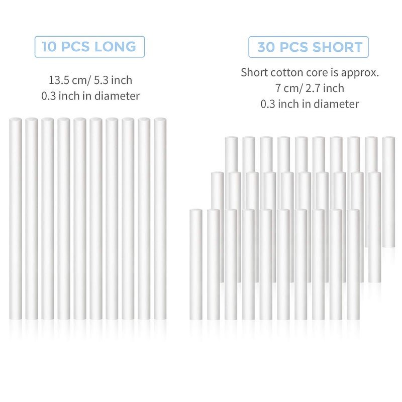 BOAO 40 Pieces Humidifier Sticks Cotton Filter Refill Sticks Wicks Replacement for Portable Personal Diffuser USB Powered Mist Humidifiers in Office Home Bedroom, 2 Sizes with 5.3 Inch 2.7 Inch  - Image 5