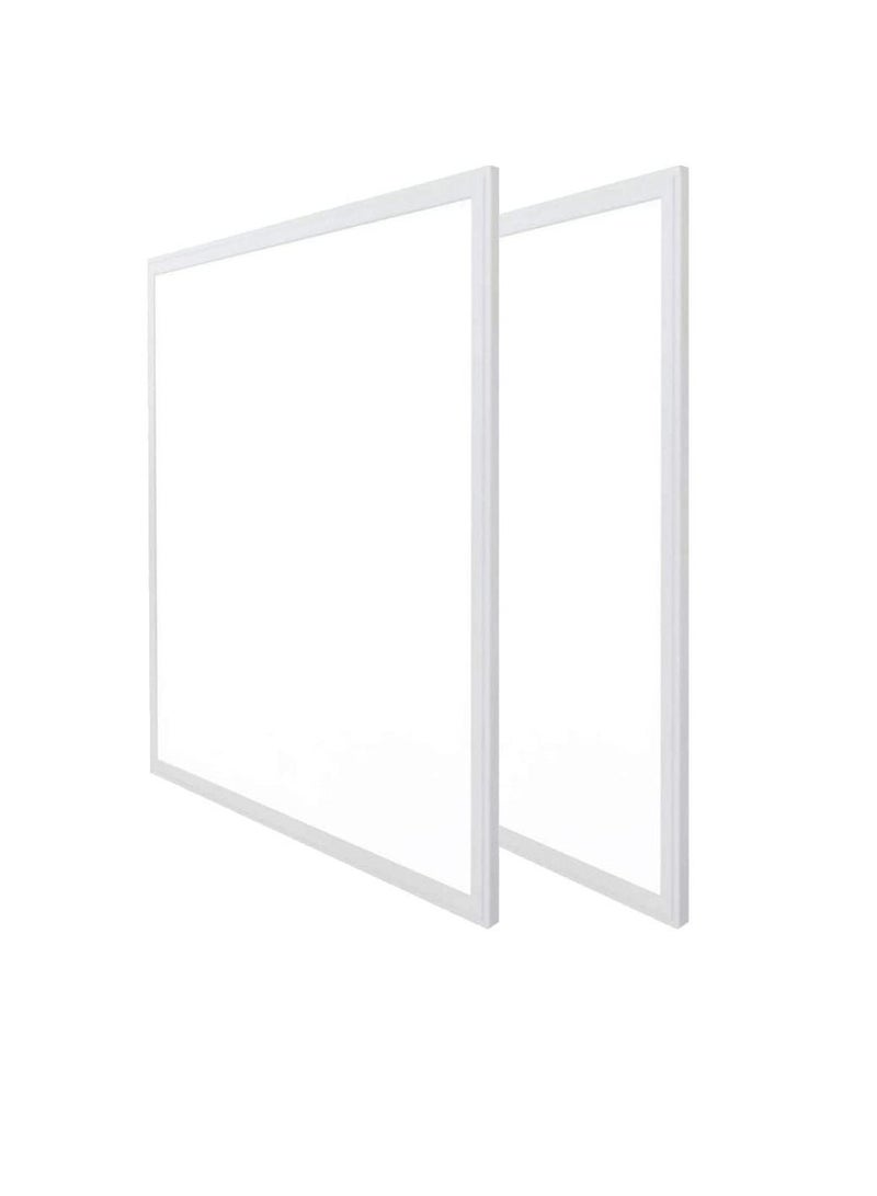 RR Lighting 60x60 LED Flat Panel Light 50W Edge Lit Fixture Zero UV and Flicker Free Zero Blue Light AC85-265V Drop Ceiling Light Indoor Commercial & Home Fixture (Warm White 3000K, Pack of 2) - Image 1